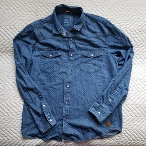 SPLASH DENIM BUTTON UP CUTE RETRO LARGE